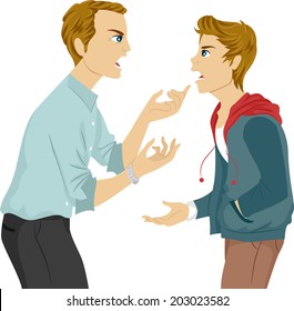 Illustration of a Father and Son Arguing