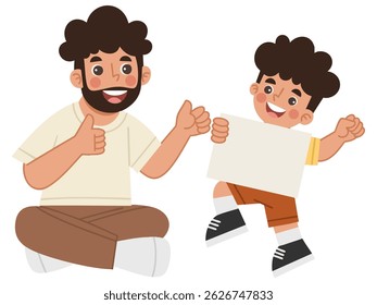 Illustration of Father and Son Together