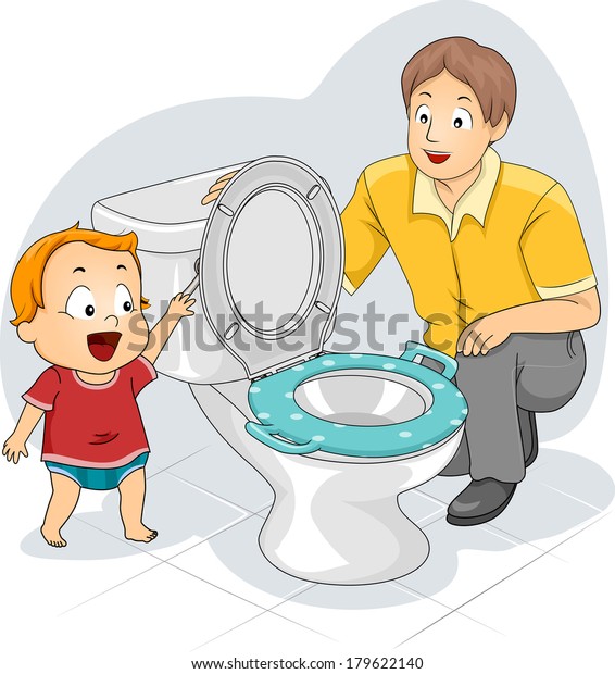 Illustration Father Teaching His Toddler How Stock Vector (Royalty Free ...