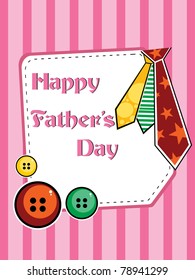 illustration for father's day with colorful tie, colorful buttons