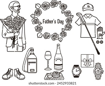 Illustration of Father's Day present (line drawing)