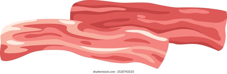 illustration of Fatty pork belly on a white background