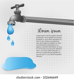 illustration of the faucet dripping into a puddle on the floor
