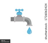 Illustration of faucets and water drops on a white background.