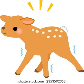 Illustration of a fawn standing up