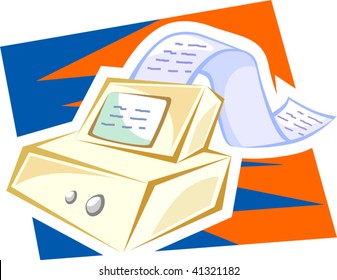 Illustration of a fax machine	
