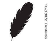 Illustration of feather icon in flat style. Natural feather icon.