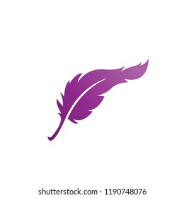 Illustration of feather logo icon design template vector