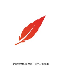 Illustration of feather logo icon design template vector