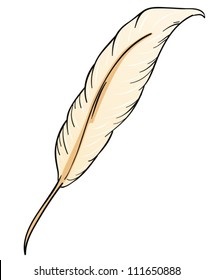 ilustración de una pluma en fondo blanco