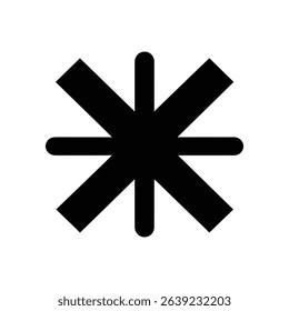 Illustration features a black geometric starburst element. Its simple bold design makes it highly versatile for various creative and design projects.