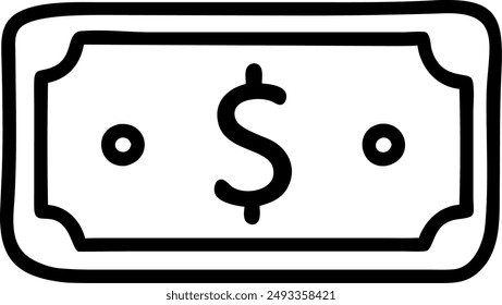 The illustration features a dollar bill with a prominent dollar sign on it