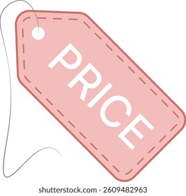  illustration features a modern and minimalist price tag, ideal for retail and promotional use. The tag is designed with a distinctive slanted rectangular shape,