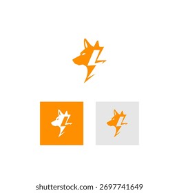 Eine Illustration zeigt einen orangefarbenen Fuchskopf kombiniert mit einem Blitzschlag. 