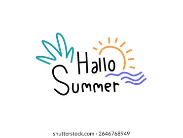  illustration features the phrase "Hallo Summer" in a playful