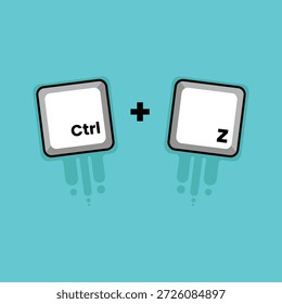 A ilustração apresenta um conceito de botão Z de controle divertido e mínimo esta arte representa um atalho de teclado familiar amado por designers editores e criadores digitais. Perfeito para posts em mídias sociais, blogs, visuais educacionais e plataformas digitais modernas.