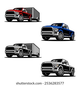 An Illustration features a powerful pickup truck towing a cargo trailer