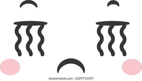 The illustration features a simplistic cartoon face with downturned eyes and wavy lines representing tears conveying a strong feeling of sadness and emotional distress.