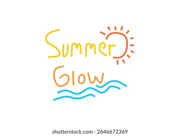  illustration features the text "Summer Glow" accompanied by iconic summer motifs. 