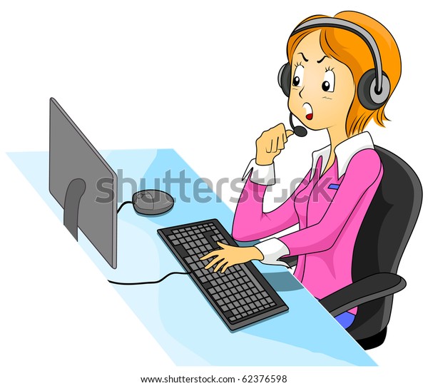 Illustration Featuring an Angry Call Center Agent