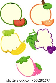 Illustration Featuring an Assortment of Colorful Boards Shaped Like Fruits
