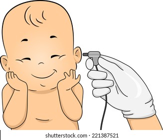 Illustration Featuring a Baby Being Subjected to Newborn Screening