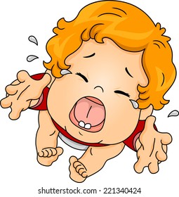 Illustration Featuring a Baby Crying Out Loud While Asking to be Picked Up