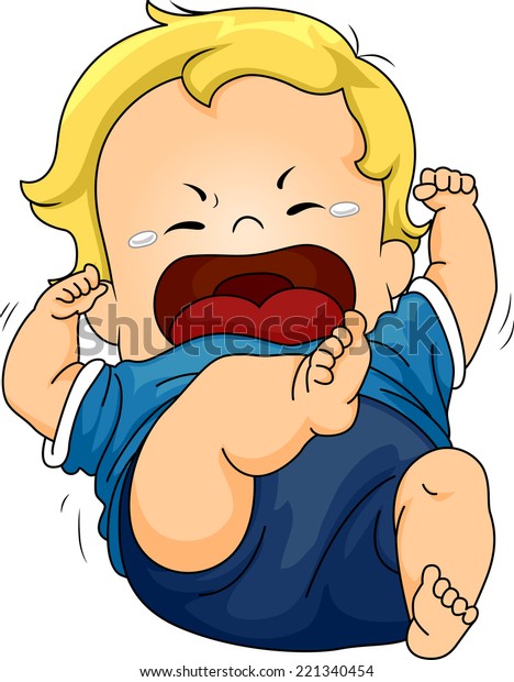 Illustration Featuring Baby Throwing Tantrum Stock Vector (Royalty ...