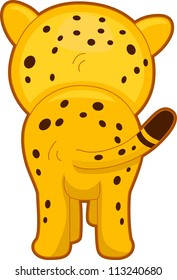 Illustration Featuring the Back View of a Cheetah