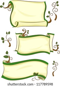 Illustration Featuring Blank Eco-friendly Scrolls