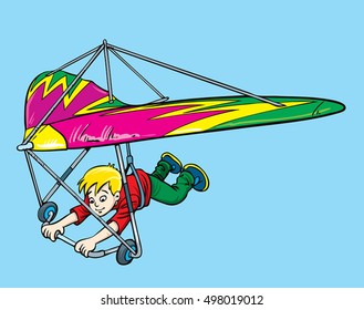 cartoon hang glider