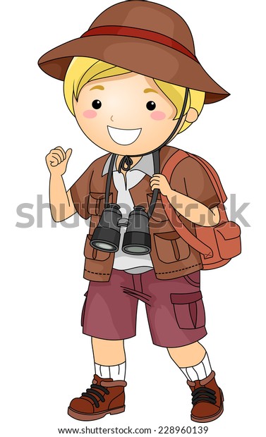 Illustration Featuring Boy Wearing Safari Outfit Stock Vector (Royalty ...