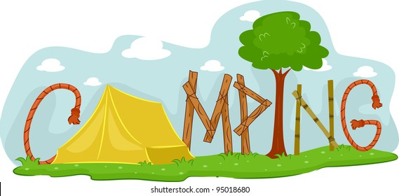Illustration Featuring a Campsite