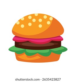 Ilustración con versiones coloreadas y esquemáticas de un icono clásico de hamburguesa con queso
