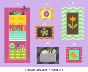 Illustration Featuring Colorful Frames and Organizers