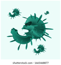 Illustration Featuring Common Viruses, corona , mers. Wuhan virus disease. Corona Virus Cell Vector Illustration. Good for template background, banner, poster, etc.