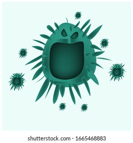 Illustration Featuring Common Viruses, corona , mers. Wuhan virus disease. Corona Virus Cell Vector Illustration. Good for template background, banner, poster, etc.