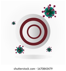 Illustration Featuring Common Viruses, corona , mers with shield. Wuhan virus disease. Corona Virus Cell Vector Illustration. Good for template background, banner, poster, etc.