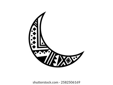 illustration featuring a crescent moon adorned with elegant Arabic ornaments, symbolizing the essence of Ramadan.