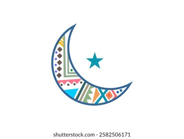 illustration featuring a crescent moon adorned with elegant Arabic ornaments, symbolizing the essence of Ramadan.