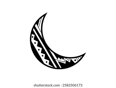 illustration featuring a crescent moon adorned with elegant Arabic ornaments, symbolizing the essence of Ramadan.