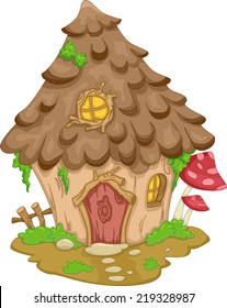 Illustration Featuring a Cute Gnome House