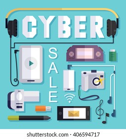 Illustration Featuring a Cyber Sale Poster