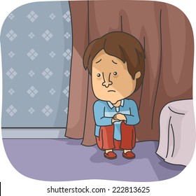 Ilustración con un hombre deprimido
