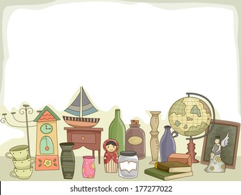 Illustration Featuring Different Collectibles for Hobbyists