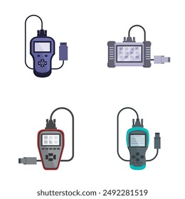 Illustration featuring different styles of digital multimeters used for electronic measurements