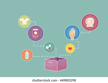 Illustration Featuring Donation Icons