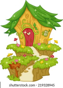Illustration Featuring a Fairy House