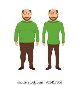 Illustration Featuring a Fat and a Skinny man vector