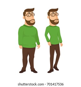 Illustration Featuring a Fat and a Skinny man vector